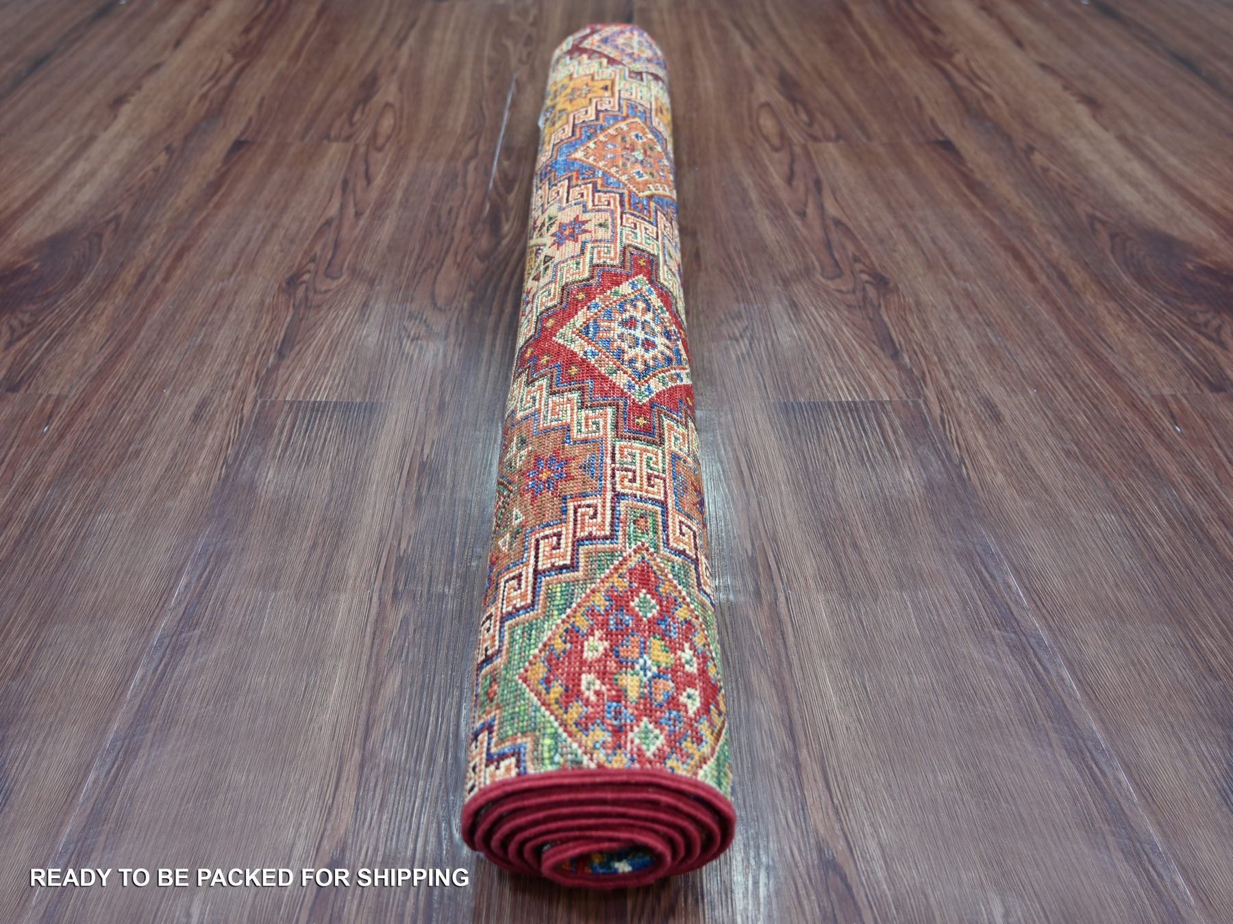 Kazak Tribal & Geometric hand-knotted wool rug in Red, 2'11" x 4'11" — SKU O022077 (view 4)