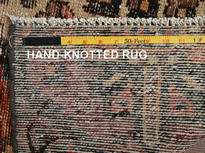Brown 3'0" x 9'2" Vintage Hand knotted Wool Rug - Sku: O02207
