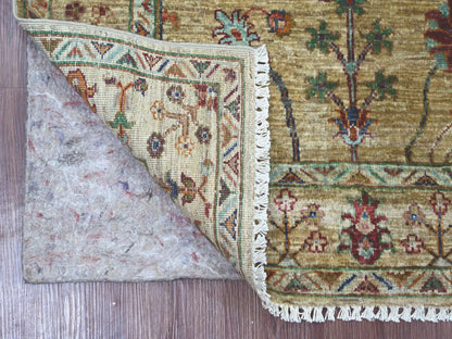 Brown 3'4" x 4'8" Tribal & Geometric Hand knotted Wool Rug - Sku: O022080