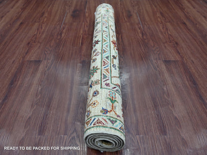 Brown 3'4" x 4'8" Tribal & Geometric Hand knotted Wool Rug - Sku: O022080