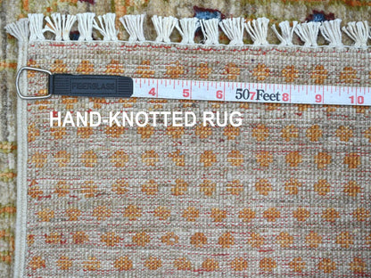 Brown 3'2" x 5'1" Tribal & Geometric Hand knotted Wool Rug - Sku: O022084