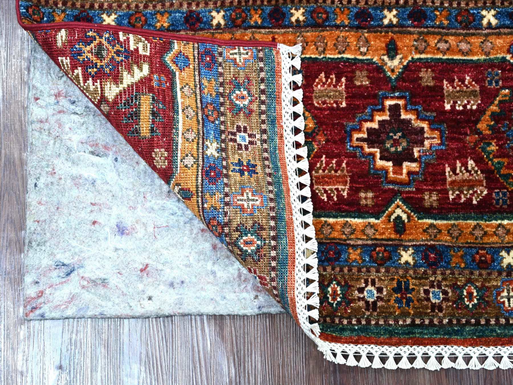 Kazak Tribal & Geometric hand-knotted wool rug in Red, 3'3" x 5'2" — SKU O022085 (view 2)