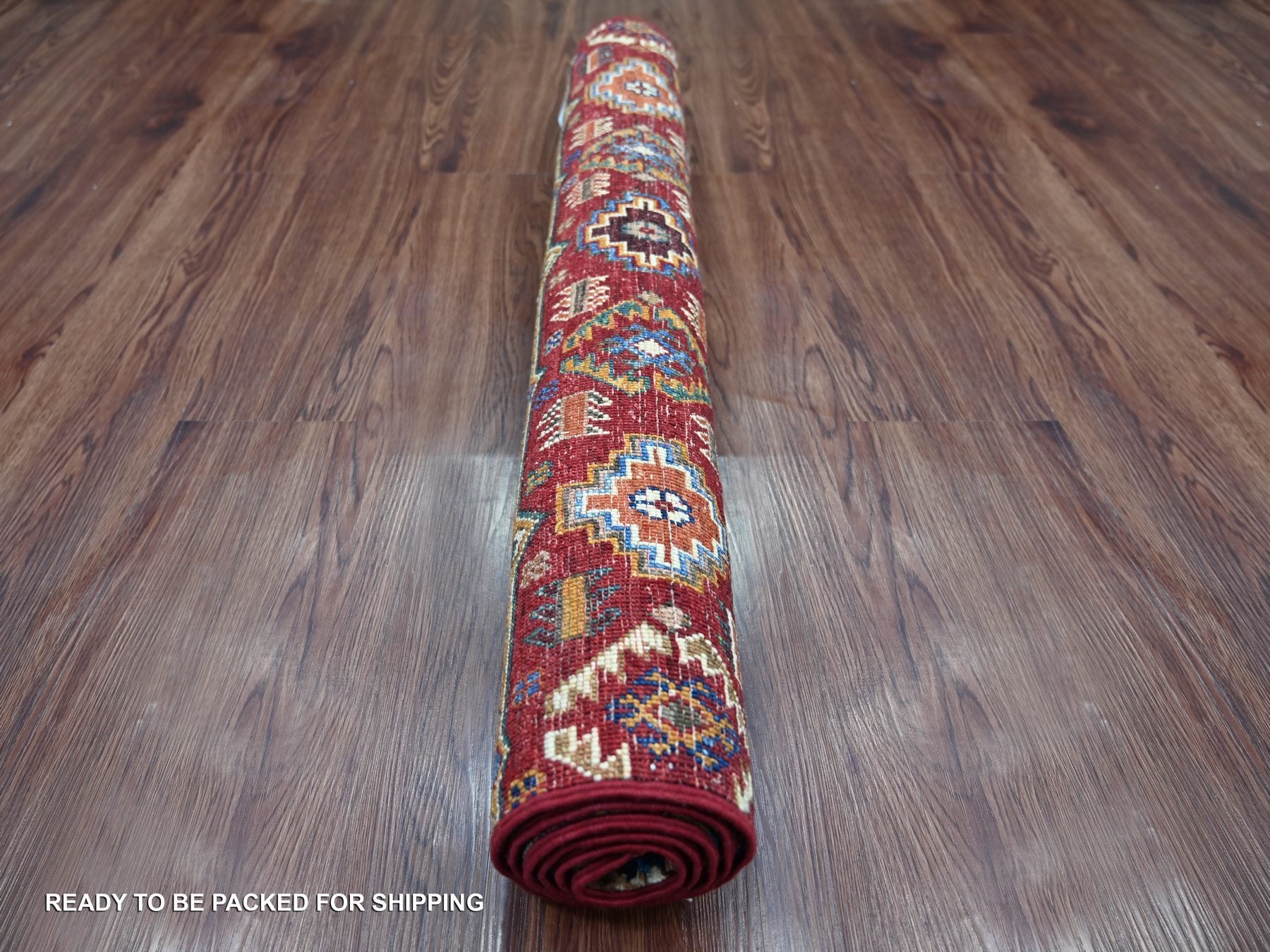 Kazak Tribal & Geometric hand-knotted wool rug in Red, 3'3" x 5'2" — SKU O022085 (view 4)