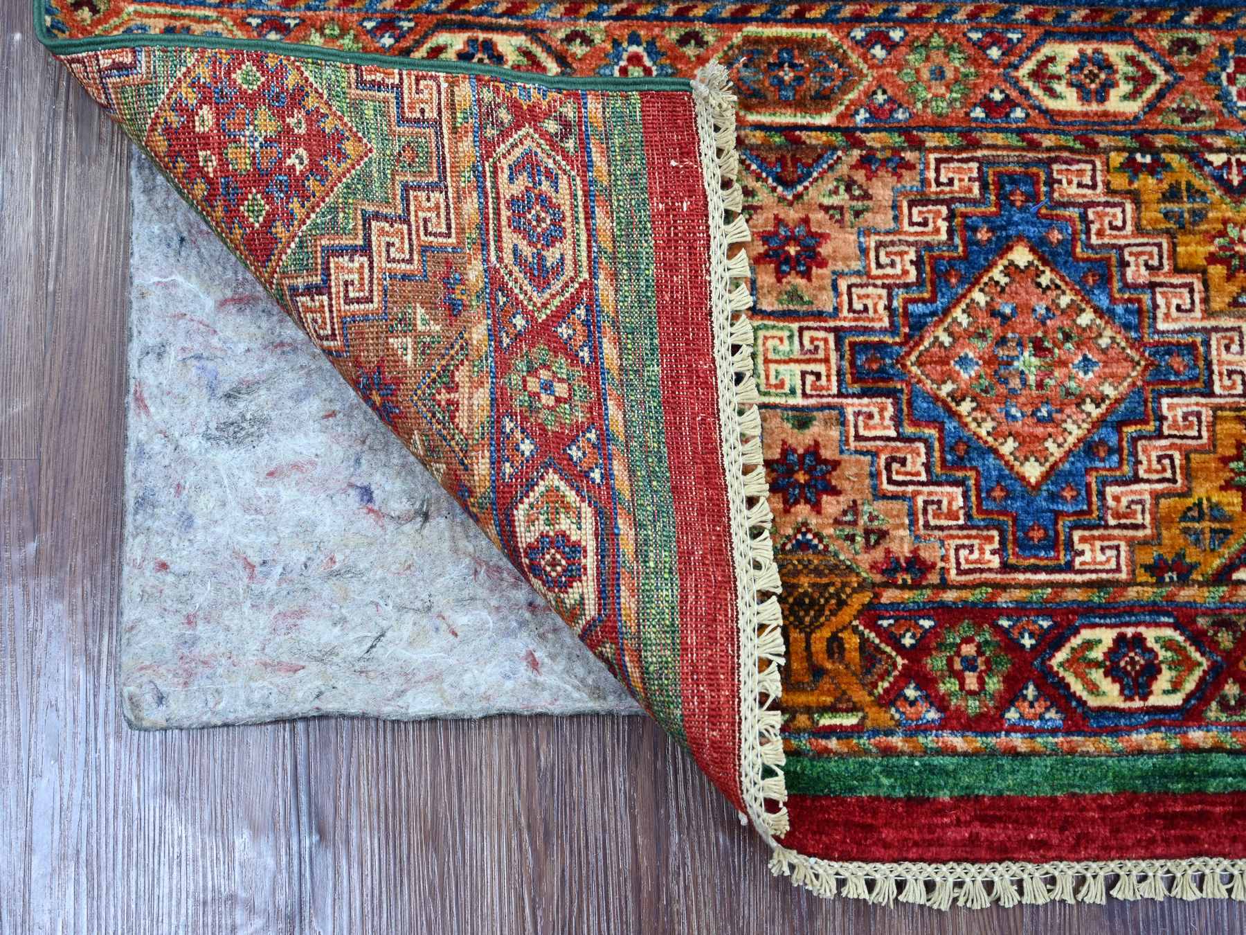 Multicolored 3'0" x 5'0" Tribal & Geometric Hand knotted Wool Rug - Sku: O022087