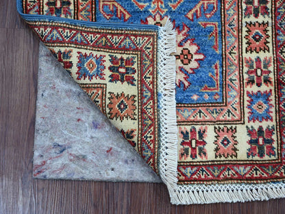 Blue 1'11" x 3'0" Tribal & Geometric Hand knotted Wool Rug - Sku: O022088