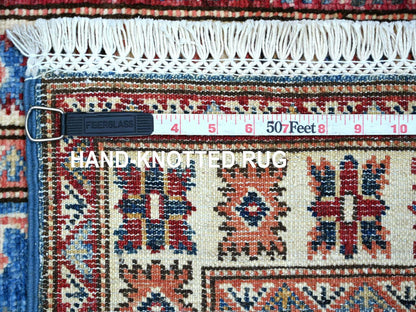 Blue 1'11" x 3'0" Tribal & Geometric Hand knotted Wool Rug - Sku: O022088
