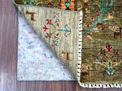Tribal & Geometric hand-knotted wool rug in Gray, 2' x 3'1" — SKU O022090 (view 2)
