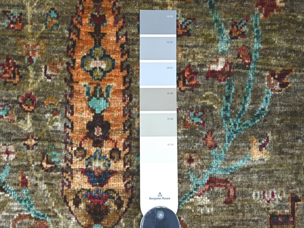 Tribal & Geometric hand-knotted wool rug in Gray, 2' x 3'1" — SKU O022090 (view 3)