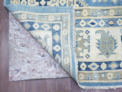 Blue 8'2" x 9'6" Kazak Hand knotted Wool Rug - Sku: O022094