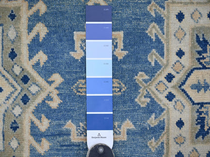Blue 8'2" x 9'6" Kazak Hand knotted Wool Rug - Sku: O022094