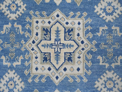 Blue 8'2" x 9'6" Kazak Hand knotted Wool Rug - Sku: O022094