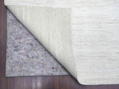 Ivory 8'11" x 12'0" Modern and Contemporary Hand knotted Wool Rug - Sku: O022095