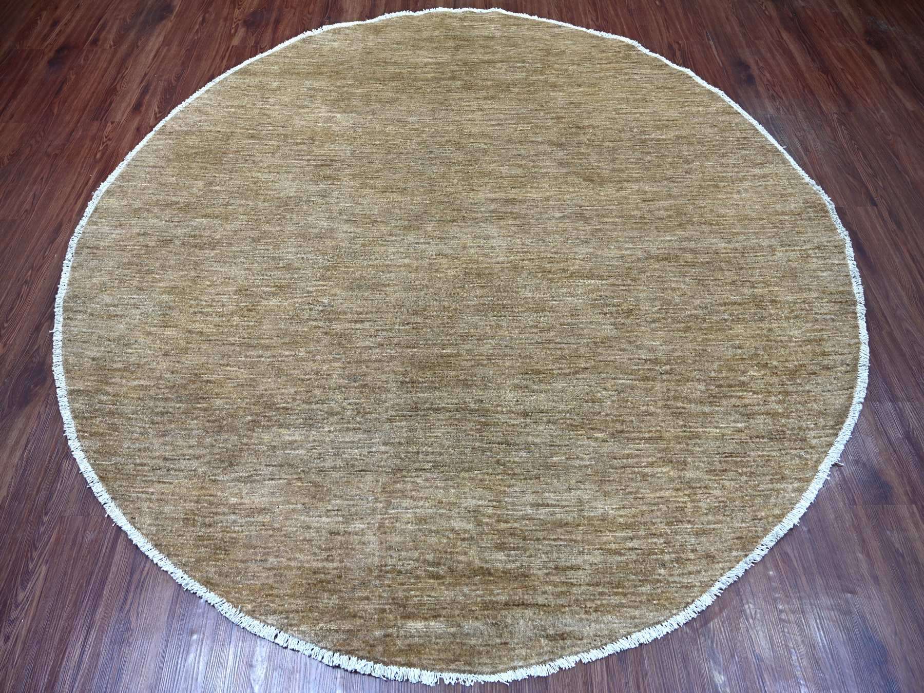 Brown 7'8" x 7'9" Modern and Contemporary Hand knotted Wool Rug - Sku: O022096