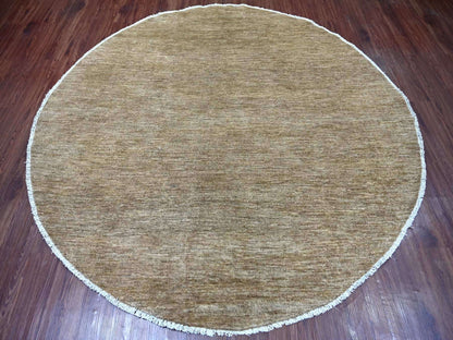 Brown 7'8" x 7'9" Modern and Contemporary Hand knotted Wool Rug - Sku: O022096
