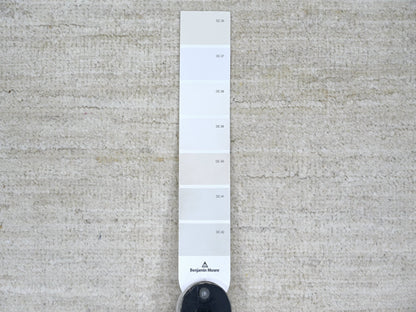 Ivory 8'8" x 11'9" Modern and Contemporary Hand knotted Wool Rug - Sku: O022097
