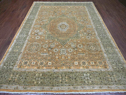 Brown 8'0" x 10'3" Mamluk Hand knotted Wool Rug - Sku: O022098