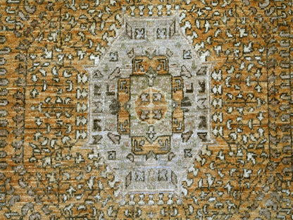 Brown 8'0" x 10'3" Mamluk Hand knotted Wool Rug - Sku: O022098