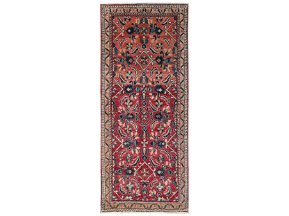 Vintage hand-knotted wool runner in Red & Brown, 2'9" x 6'6" — SKU O02209