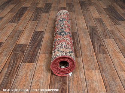 Vintage hand-knotted wool runner in Red & Brown, 2'9" x 6'6" — SKU O02209 (view 5)