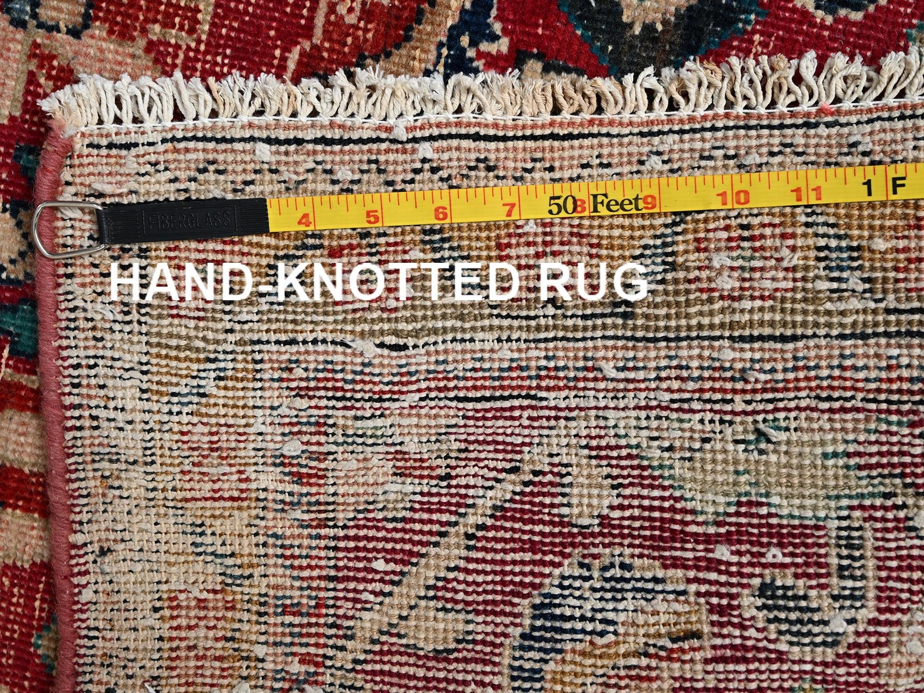 Vintage hand-knotted wool runner in Red & Brown, 2'9" x 6'6" — SKU O02209 (view 7)