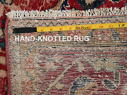 Vintage hand-knotted wool runner in Red & Brown, 2'9" x 6'6" — SKU O02209 (view 7)