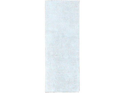 Ivory 2'1" x 5'10" Vintage Hand knotted Wool Rug - Sku: O0220