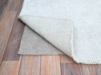 Ivory 2'1" x 5'10" Vintage Hand knotted Wool Rug - Sku: O0220