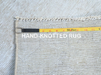Ivory 2'1" x 5'10" Vintage Hand knotted Wool Rug - Sku: O0220