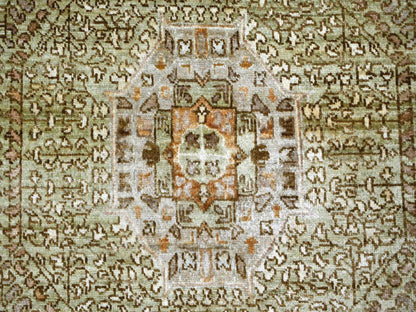 Green 7'11" x 10'0" Mamluk Hand knotted Wool Rug - Sku: O022100
