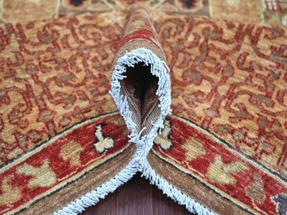 Brown 9'0" x 11'9" Mamluk Hand knotted Wool Rug - Sku: O022101