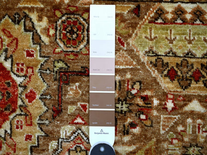 Brown 9'0" x 11'9" Mamluk Hand knotted Wool Rug - Sku: O022101