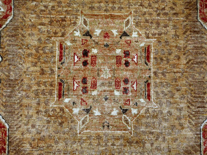 Brown 9'0" x 11'9" Mamluk Hand knotted Wool Rug - Sku: O022101