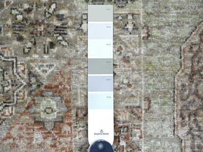 Green 9'3" x 11'8" Mamluk Hand knotted Wool Rug - Sku: O022102