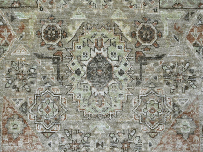 Green 9'3" x 11'8" Mamluk Hand knotted Wool Rug - Sku: O022102