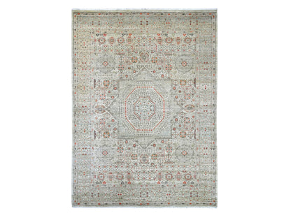 Mamluk Mamluk hand-knotted wool rug in Gray, 8'10" x 11'10" — SKU O022103