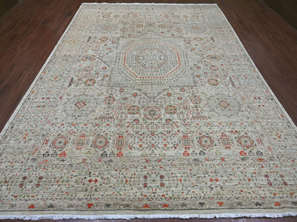 Mamluk Mamluk hand-knotted wool rug in Gray, 8'10" x 11'10" — SKU O022103 (view 2)