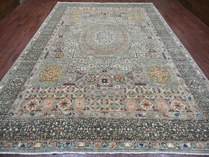 Grey 9'10" x 13'4" Mamluk Hand knotted Wool Rug - Sku: O022105