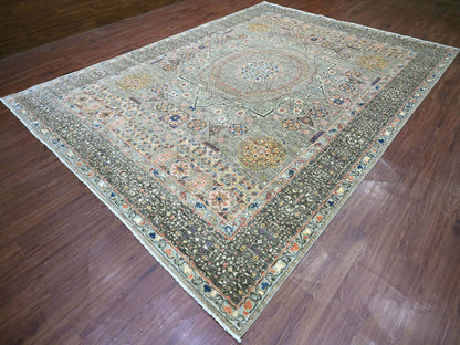 Grey 9'10" x 13'4" Mamluk Hand knotted Wool Rug - Sku: O022105