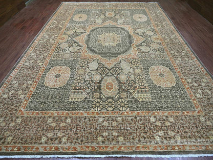 Brown 10'2" x 13'9" Mamluk Hand knotted Wool Rug - Sku: O022108