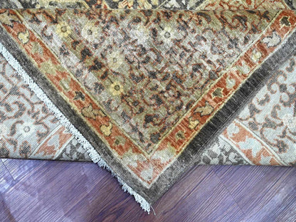 Brown 10'2" x 13'9" Mamluk Hand knotted Wool Rug - Sku: O022108