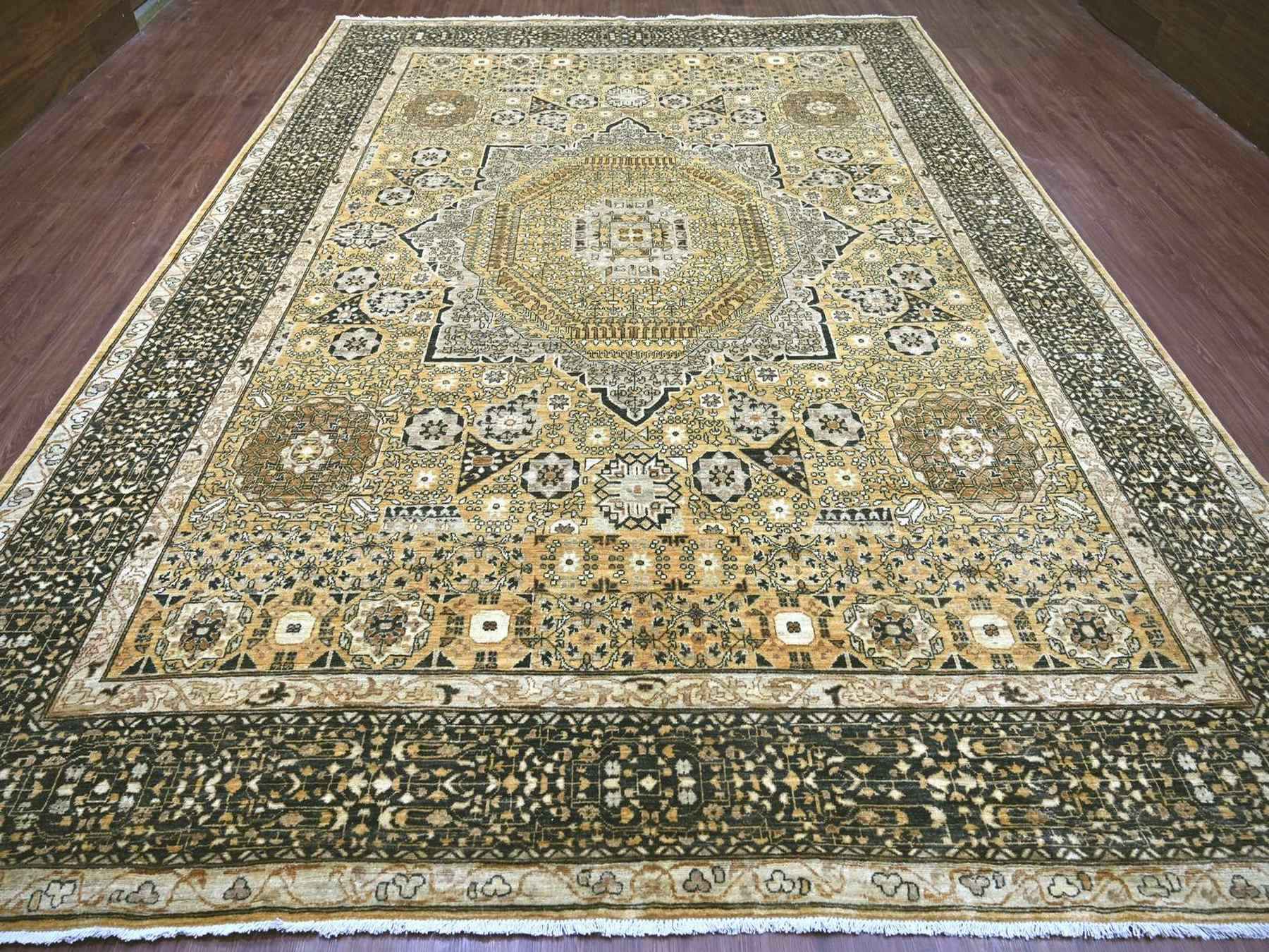 Brown 10'1" x 13'6" Mamluk Hand knotted Wool Rug - Sku: O022109