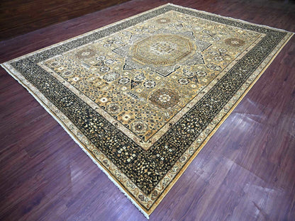 Brown 10'1" x 13'6" Mamluk Hand knotted Wool Rug - Sku: O022109