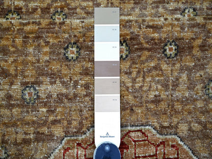 Brown 10'1" x 13'7" Mamluk Hand knotted Wool Rug - Sku: O022110