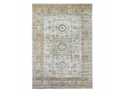 Khotan Oushak hand-knotted wool rug in Ivory, 9'7" x 13'4" — SKU O022113