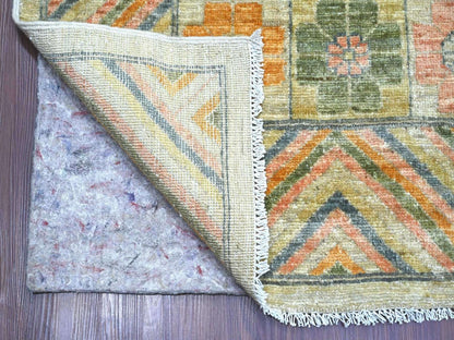 Khotan Oushak hand-knotted wool rug in Ivory, 9'7" x 13'4" — SKU O022113 (view 4)