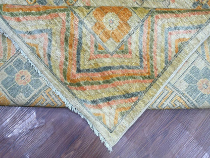 Ivory 9'7" x 13'4" Oushak And Peshawar Hand knotted Wool Rug - Sku: O022113