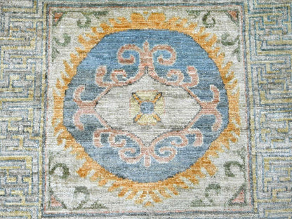 Khotan Oushak hand-knotted wool rug in Ivory, 9'7" x 13'4" — SKU O022113 (view 8)
