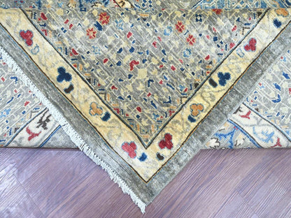 Grey 10'0" x 13'9" Mamluk Hand knotted Wool Rug - Sku: O022114