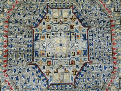Grey 10'0" x 13'9" Mamluk Hand knotted Wool Rug - Sku: O022114
