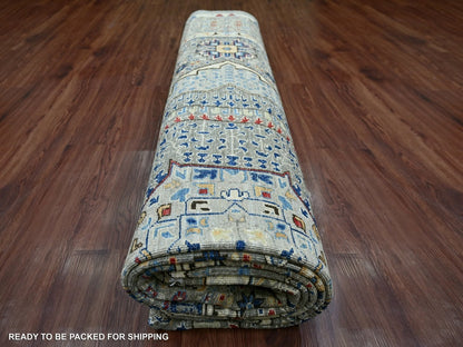 Grey 10'0" x 13'9" Mamluk Hand knotted Wool Rug - Sku: O022114